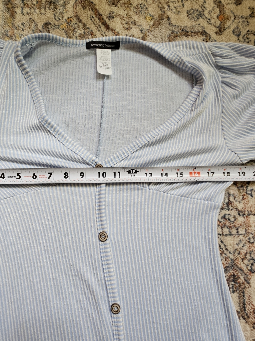 Caution To The Wind Light Blue Button-Front midi Dress - Picture 8 of 9